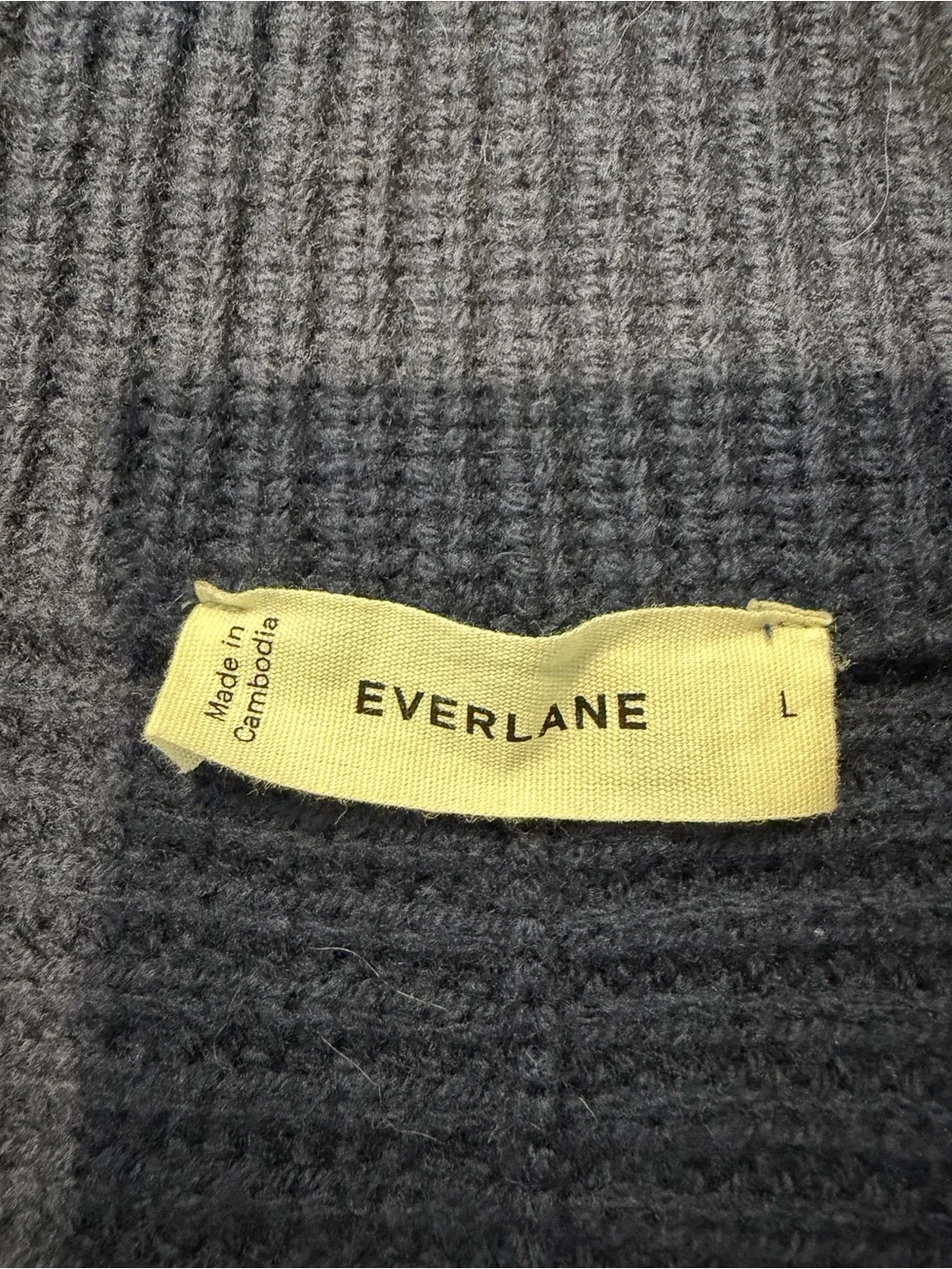 Everlane Navy Wool Half-Zip Ribbed Sweater